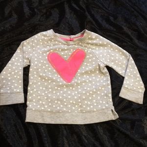 Toddler girl sweatshirt with polka dots and heart